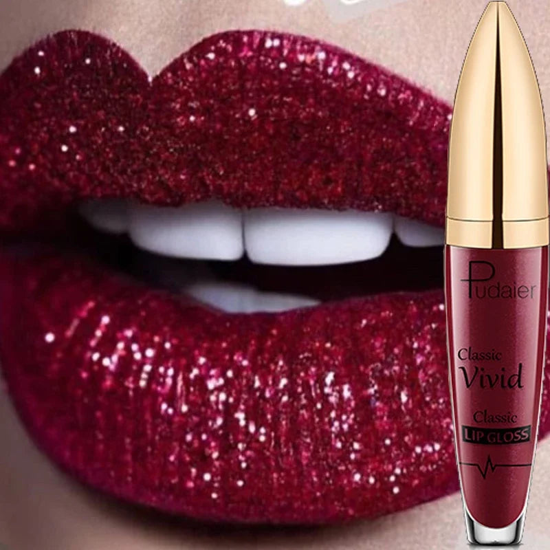 Diamond Shimmer Pearlescent Lip Gloss Waterproof Long Lasting Non-stick Cup Matte Glitter Liquid Lipstick Lip Glaze Lips Make Up