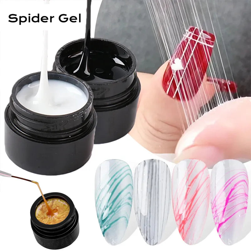 Nail Spider Gel Soak Off UV Gel Glitter Nail Polish Varnish Painting Draw Wire Line Manicure Beauty DIY Nail Art Adhesive Glue